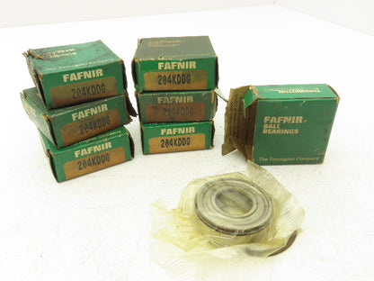 Fafnir 204KDDG Ball Bearing 20mm ID x 47mm OD x 14mm Width Snap Ring Lot of 7