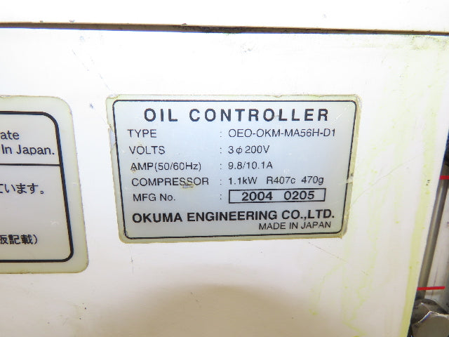Okuma OEO-OKM-MA56H-D1 Oil Controller Chiller Unit 1.1kw Compressor 20g Tank