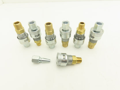 Schrader Bellows Quick Twist Connect Airline Male Fittings Mixed Lot Of 7