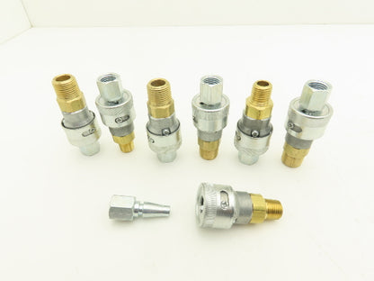 Schrader Bellows Quick Twist Connect Airline Male Fittings Mixed Lot Of 7