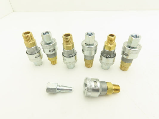 Schrader Bellows Quick Twist Connect Airline Male Fittings Mixed Lot Of 7