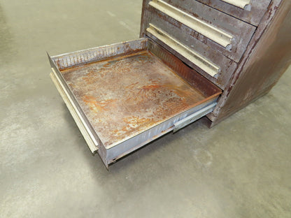 Stanley Vidmar Tool Cabinet 5 Drawer 28x30x33" Rusty Lista Lyon Rough