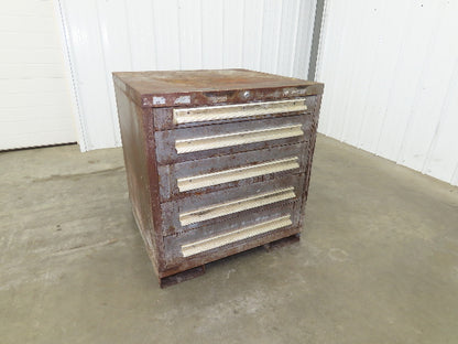 Stanley Vidmar Tool Cabinet 5 Drawer 28x30x33" Rusty Lista Lyon Rough