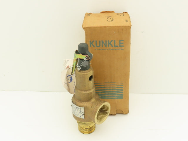 Kunkle 6010FFM01-LM Pressure Relief Safety Valve 1-1/4" Male NPT Set 20psi Brass
