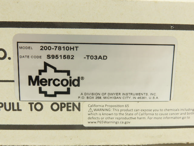 Mercoid Control 200-7810HT Differential Pressure Switch Module