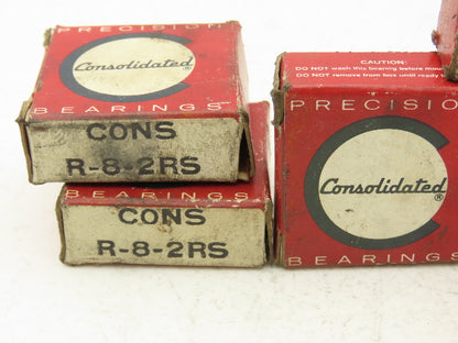 Consolidated  R-8-2RS Ball Bearing Sealed .5" ID x 1.125" OD x .312 W Lot of 8