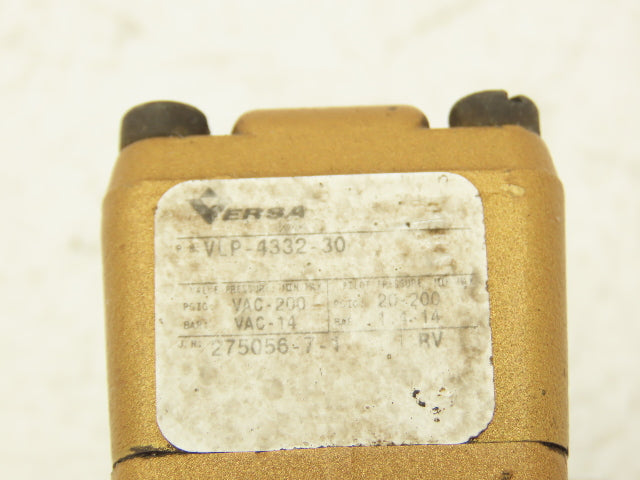 Versa VLP-4332-30 Pneumatic Directional Valve 4-Way 2-Position Lever 1/4"NPT