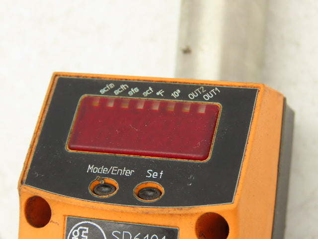 IFM SD6101 Gas Flow Rate Meter Sensor Counter 1/2"NPT Pipe 71.8 scfm