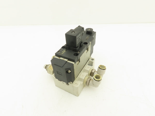 SMC VS7-8-FG-S-3Z-Q Pneumatic Air Solenoid Valve 24VDC With Manifold Block