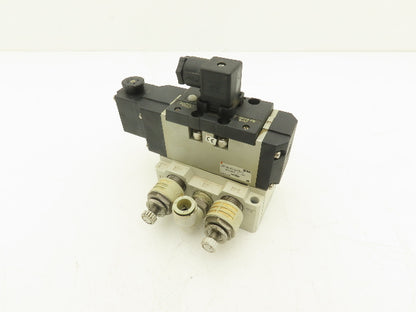 SMC VS7-8-FG-S-3Z-Q Pneumatic Air Solenoid Valve 24VDC With Manifold Block