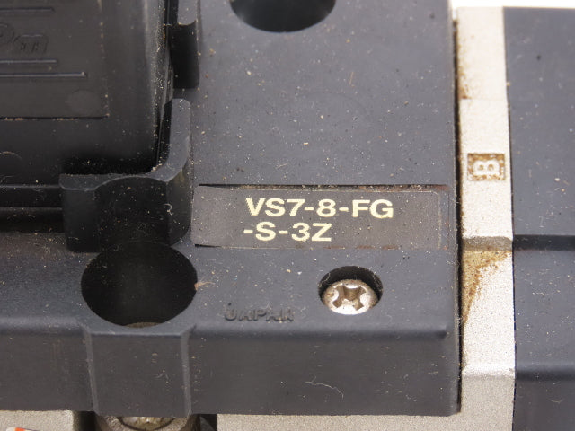 SMC VS7-8-FG-S-3Z-Q Pneumatic Air Solenoid Valve 24VDC With Manifold Block