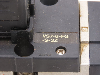 SMC VS7-8-FG-S-3Z-Q Pneumatic Air Solenoid Valve 24VDC With Manifold Block