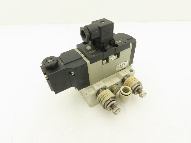 SMC VS7-8-FG-S-3Z-Q Pneumatic Air Solenoid Valve 24VDC With Manifold Block