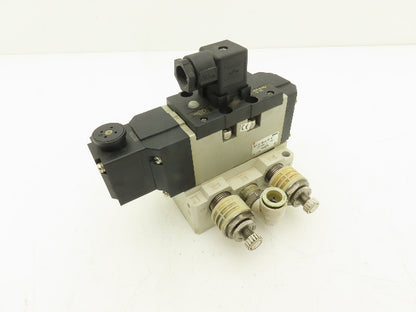 SMC VS7-8-FG-S-3Z-Q Pneumatic Air Solenoid Valve 24VDC With Manifold Block