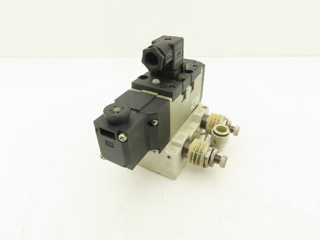 SMC VS7-8-FG-S-3Z-Q Pneumatic Air Solenoid Valve 24VDC With Manifold Block