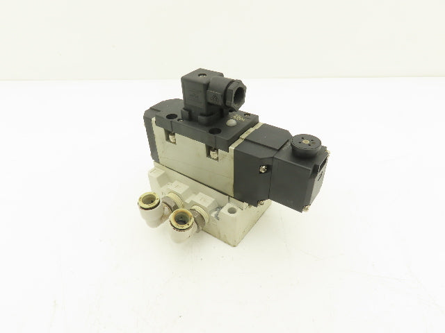 SMC VS7-8-FG-S-3Z-Q Pneumatic Air Solenoid Valve 24VDC With Manifold Block