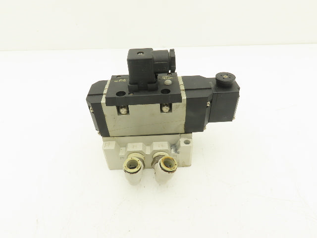 SMC VS7-8-FG-S-3Z-Q Pneumatic Air Solenoid Valve 24VDC With Manifold Block