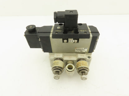 SMC VS7-8-FG-S-3Z-Q Pneumatic Air Solenoid Valve 24VDC With Manifold Block