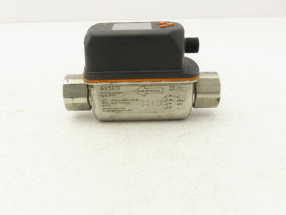 IFM SV5610 Vortex Flowmeter with Digital Display 1/2"FNPT 18-30VDC 32-634GPH