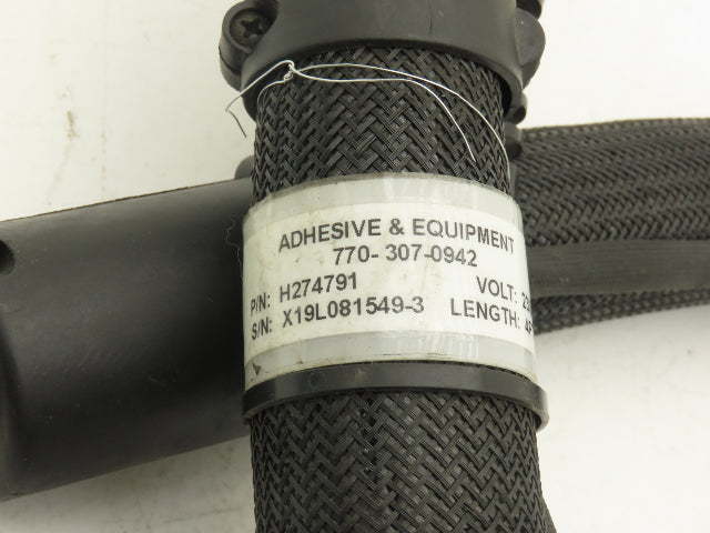 Nordson H274791 Hot Melt Glue Dispenser Hose 5/16" 4' Length 230V