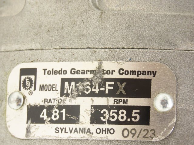 Toledo Gearmotor M164-FX Spur Gearbox 4.81:1 Reducer 358.5rpm 56C Parallel Shaft
