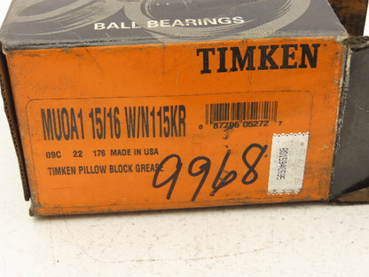 Timken MUOA1 15/16 W/N115KR Ball Bearing Insert 1-15/16" Bore 4.3307" OD
