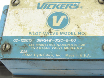 Vickers DG4S4W-012C-B-60 Hydraulic Directional Control Solenoid Valve 120V Black