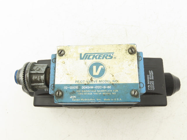 Vickers DG4S4W-012C-B-60 Hydraulic Directional Control Solenoid Valve 120V Black