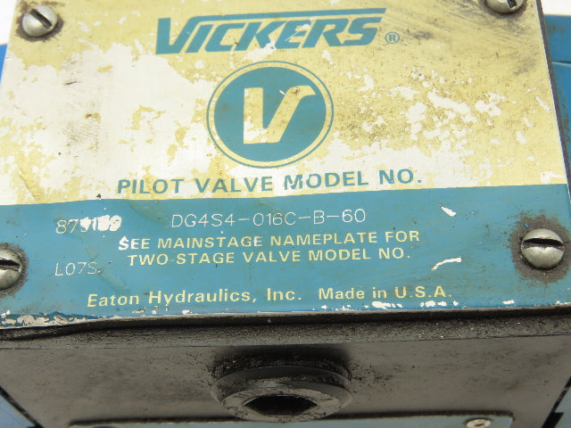 Vickers DG4S4-016C-B-60 Hydraulic Directional Control Solenoid Valve 120V