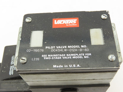 Vickers DG4S4LW-012A-B-60 Directional Control Single Solenoid Valve 120V