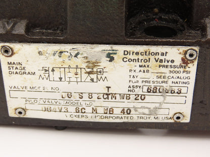 Vickers DG4V-3-6C-M-FW-B6-60 Directional Solenoid Valve 120V DG5S-8-2CTM-WB-20