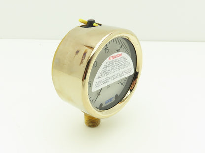 Wika 9310681 Liquid Filled Brass Pressure Gauge 0-30PSI 1/4"NPT
