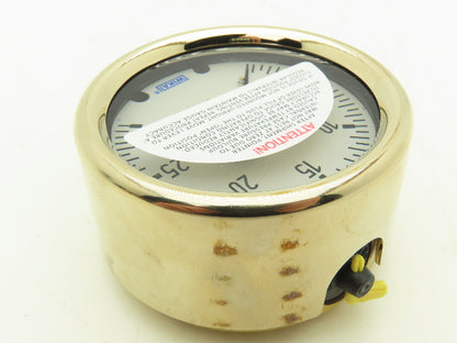 Wika 9310681 Liquid Filled Brass Pressure Gauge 0-30PSI 1/4"NPT