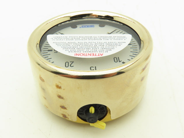 Wika 9310681 Liquid Filled Brass Pressure Gauge 0-30PSI 1/4"NPT