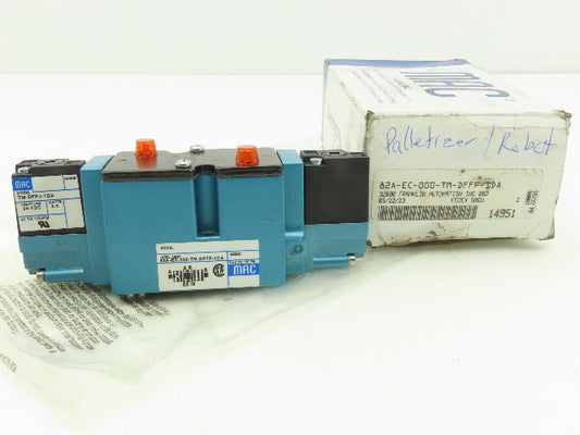 Mac 82A-EC-000-TM Pneumatic Solenoid Valve 4/3 Double Acting 150PSI 24VDC Coil