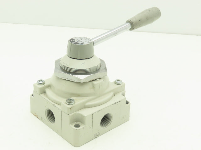 SMC VH410-N04-L Rotary Hand Lever Pneumatic Air Control Valve 3 Pos 1/2" NPT