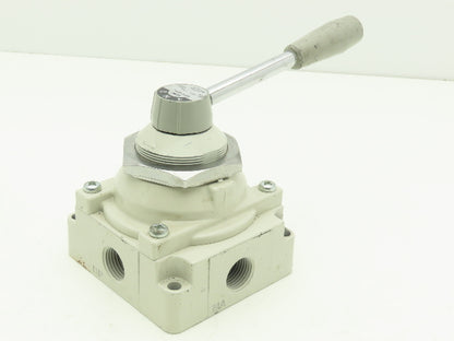 SMC VH410-N04-L Rotary Hand Lever Pneumatic Air Control Valve 3 Pos 1/2" NPT
