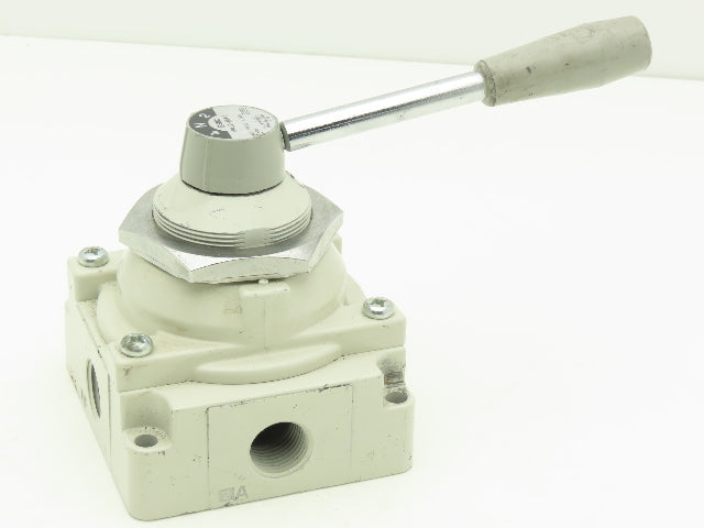 SMC VH410-N04-L Rotary Hand Lever Pneumatic Air Control Valve 3 Pos 1/2" NPT