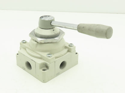 SMC VH410-N04-L Rotary Hand Lever Pneumatic Air Control Valve 3 Pos 1/2" NPT