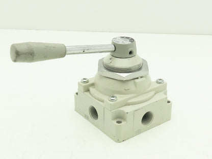 SMC VH410-N04-L Rotary Hand Lever Pneumatic Air Control Valve 3 Pos 1/2" NPT