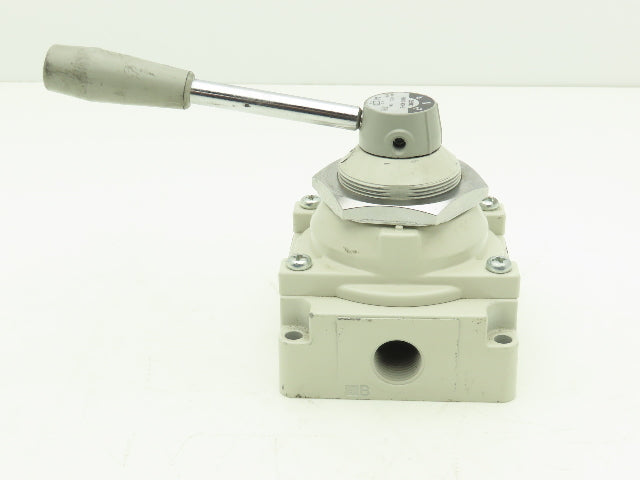 SMC VH410-N04-L Rotary Hand Lever Pneumatic Air Control Valve 3 Pos 1/2" NPT