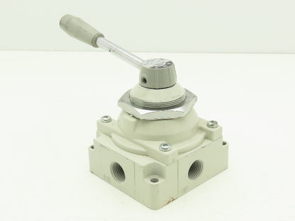 SMC VH410-N04-L Rotary Hand Lever Pneumatic Air Control Valve 3 Pos 1/2" NPT