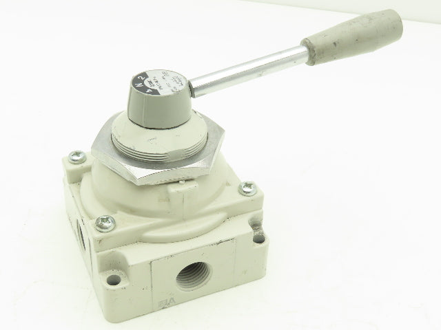 SMC VH410-N04-L Rotary Hand Lever Pneumatic Air Control Valve 3 Pos 1/2" NPT