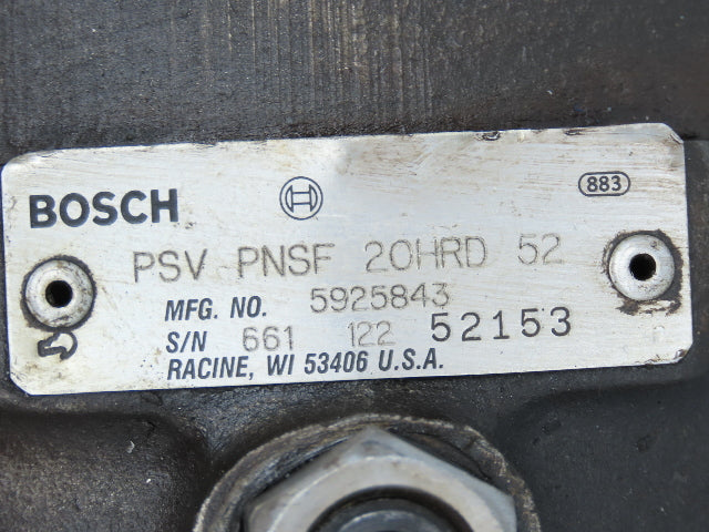 Racine PSV PNSF 20HRD 52 Silent Vane Hydraulic Pump 15.2 GPM 2000 PSI Dual Shaft