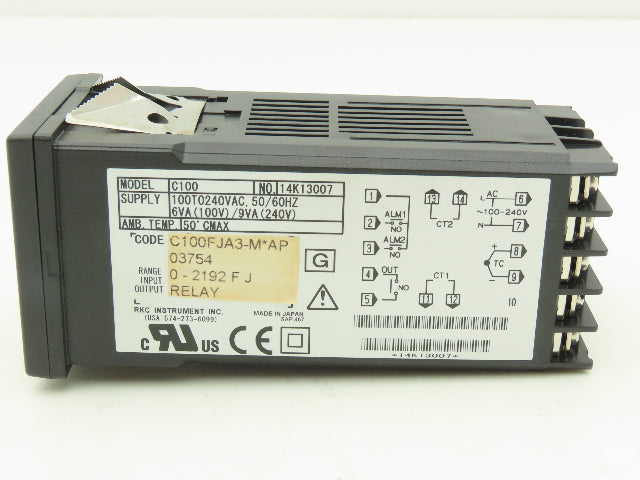 RKC C100FJA3-M Rex C100 PLC Temperature Controller Module 0-2192°F 100-240V