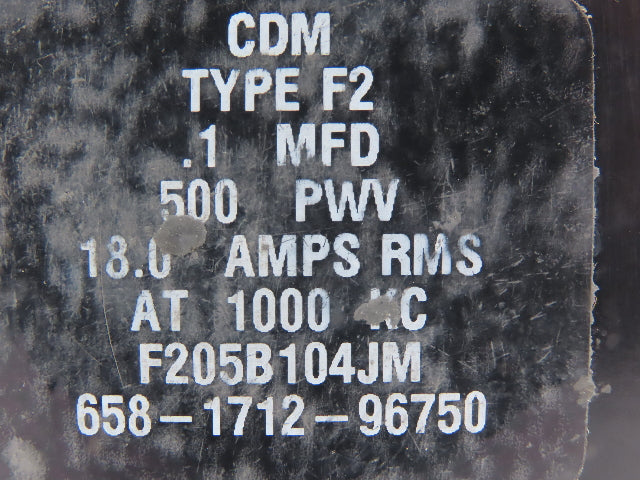 CDM F205B104JM Mica Capacitor 0.1MFD 500PWV 18A 1MHz Lot of 2