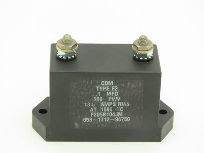 CDM F205B104JM Mica Capacitor 0.1MFD 500PWV 18A 1MHz Lot of 2