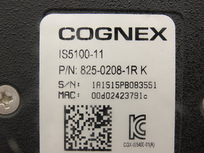 Cognex 825-0208-1R K In-Sight 5100 Vision Camera Machine Photo Eye IS5100-11