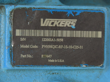 Vickers PVH98QIC-RF-1S-10-C25-31 Hydraulic Piston Pump 46 GPM 4000 PSI 4-Bolt