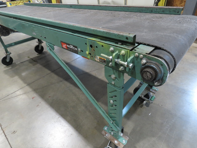 Roach 28"x 10' Portable Slider Bed Conveyor 24"Belt .33Hp 230/460V 3PH 65FPM